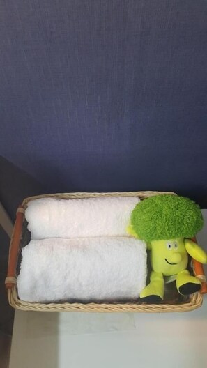 Dusche, kostenlose Toilettenartikel, Haartrockner, Hausschuhe