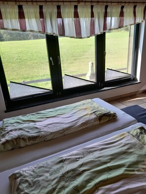 2 bedrooms, travel cot, free WiFi, bed sheets