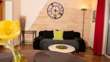 TV, DVD player, stereo