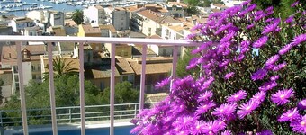 Apartment in seafront location with pool and garden with lawn,
