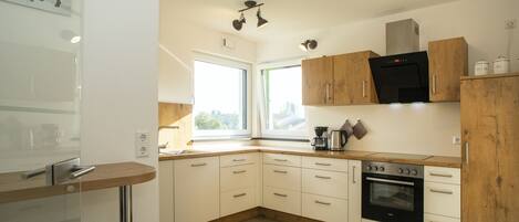 Fridge, oven, stovetop, dishwasher