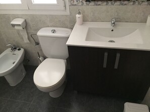 Shower, bidet, towels