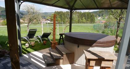 Chalet la jonquille SPA JACUZZI SAUNA hammam 3km from Gérardmer in Xonrupt-Longemer
