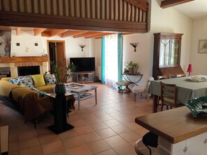 Fernseher, Kamin, DVD-Player, Tischtennisplatte