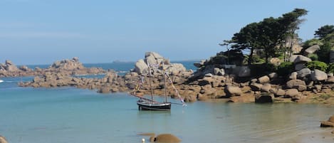 在海灘附近