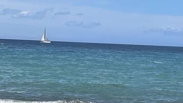 On the beach, beach towels