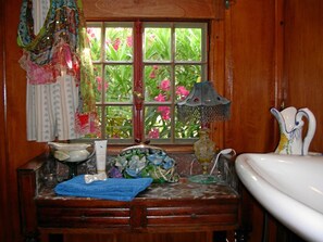 Combined shower/bathtub, hair dryer, towels, soap - The Caravan of the Amandari (Le Plan-de-la-Tour)