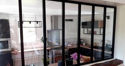 authentique maison normande en colombages avec parc paysagé proche bois et mer