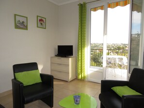 Fernseher, DVD-Player, Bücher