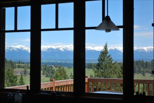 Serene Ridgetop  Kalispell Home -View Over Kitchen Sink