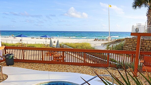 Unclassified image, 1 of 24, button - Pet Friendly Ground Level Steps to the Sand! Pool Hot Tub WIFI (Panama City Beach)