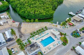 Outdoor pool, a heated pool