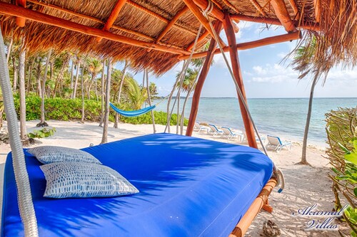 The Best Beachfront villa w/pool, in a secure gated South Akumal community!