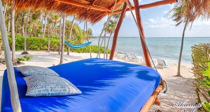 The Best Beachfront villa w/pool, in a secure gated South Akumal community!