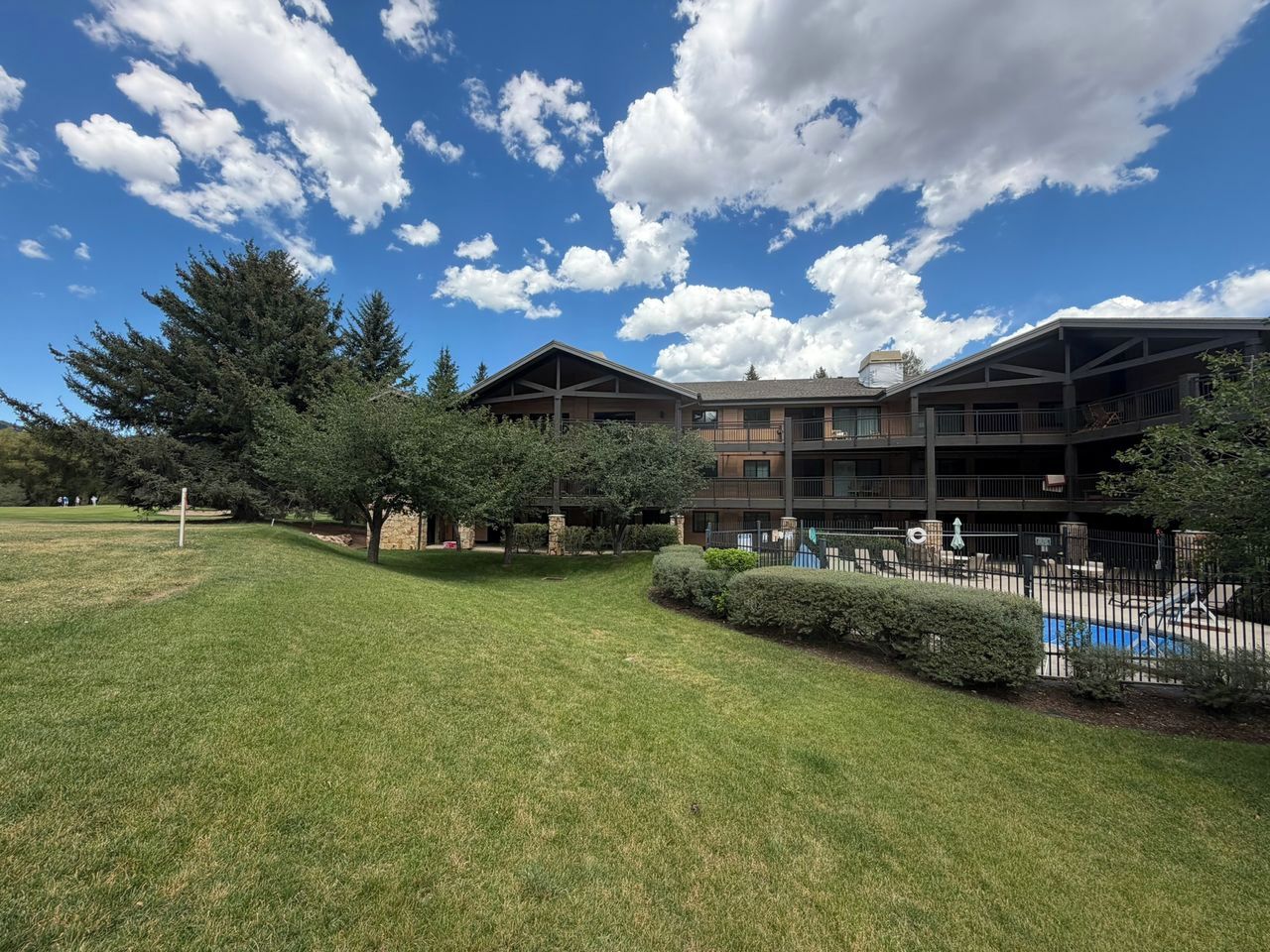 Backside of building on golf course