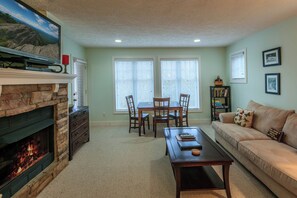 TV, fireplace, DVD player