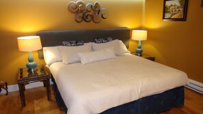 2 bedrooms, desk, iron/ironing board, travel cot