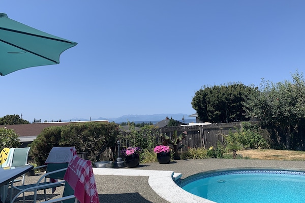 Daytime view from patio- pool is unable to be used by guests at this time