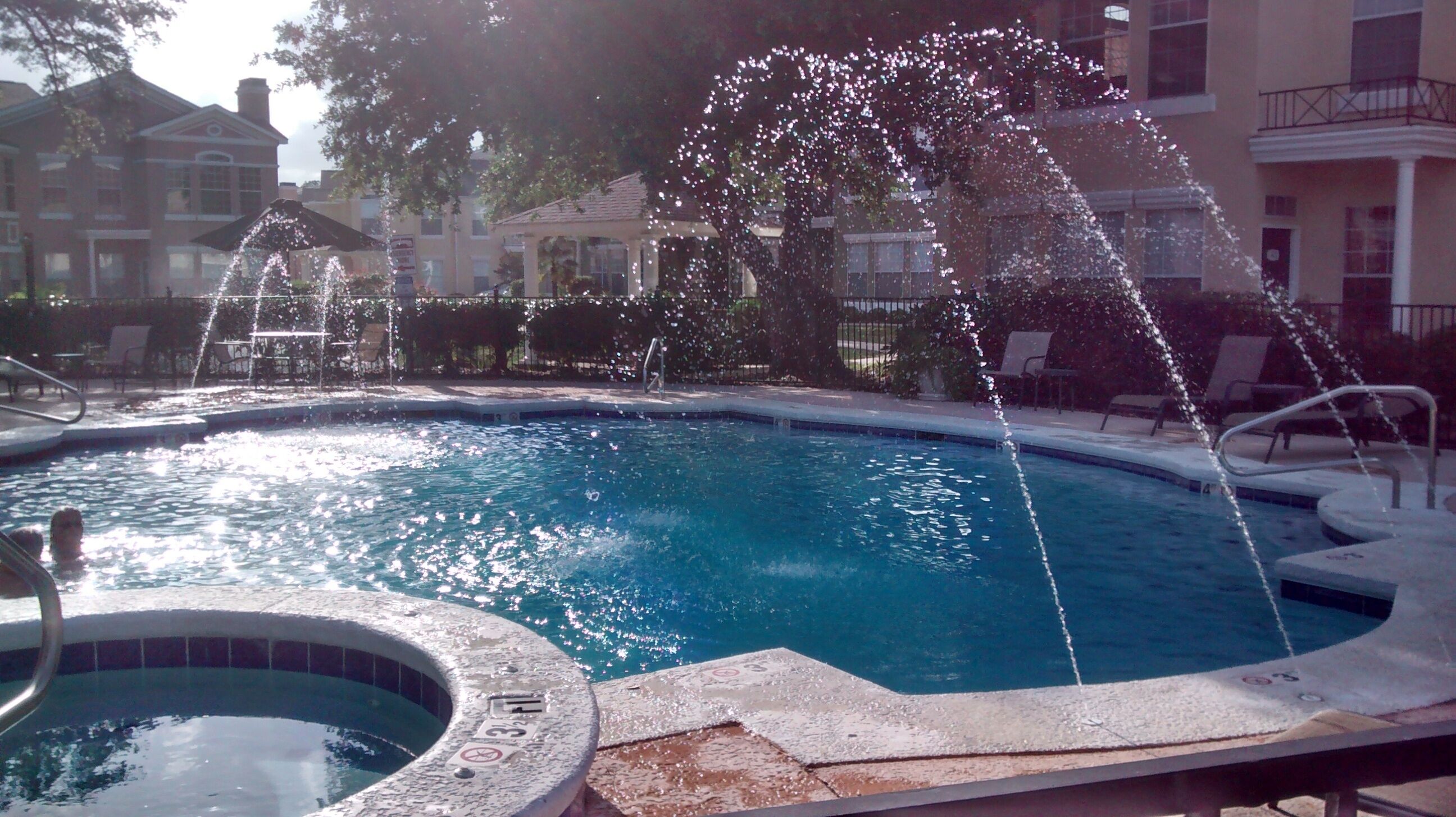 Adult pool with hot tub open year-round.  