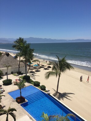 On the beach, beach towels