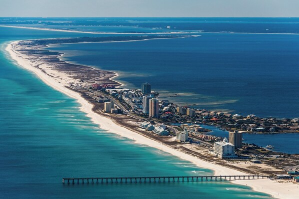 Guests can enjoy scenic ocean views and beach access from this coastal resort.