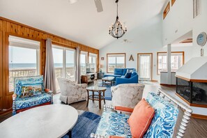 Smart TV, DVD player, table football - Oceanfront Home in Avon with Hot Tub, Game Room, and Direct Beach Access (Avon)