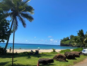 Sun-loungers, beach towels