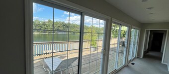 Spacious Lakefront Home On The Point With Great Views