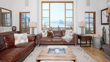 Smart TV, fireplace, video games, DVD player