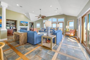 TV, DVD player, table football, stereo