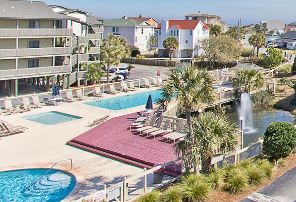 Outdoor pool - Rare 270° Oceanfront Corner Unit Top Floor– Direct Beach Access + Pools (Tybee Island)