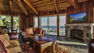 TV connectée, cheminée, lecteur de DVD, vidéothÚque