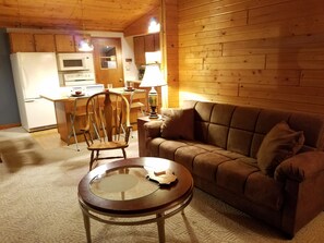 Älytelevisio, takka, DVD-soitin, videokirjasto