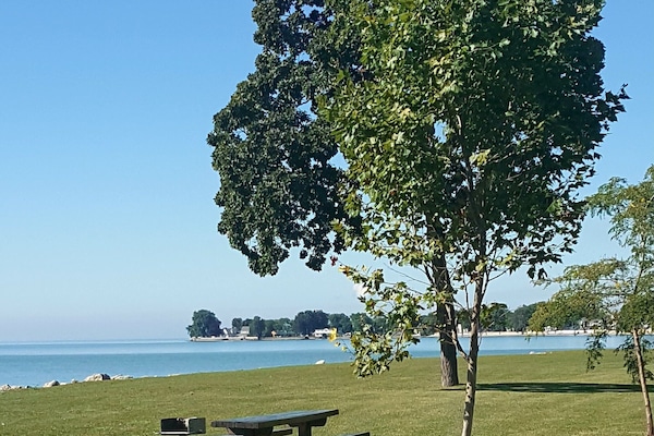 Public Park along Lake Erie picnic tables & grill