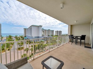 Outdoor dining - Ariel Dunes I 607 - Private Balcony from Bedroom - stunning panoramic views! (Miramar Beach)