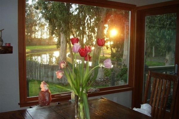Winter sunset; great room view