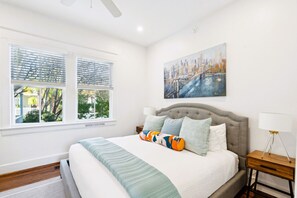 2 bedrooms, desk, iron/ironing board, travel cot