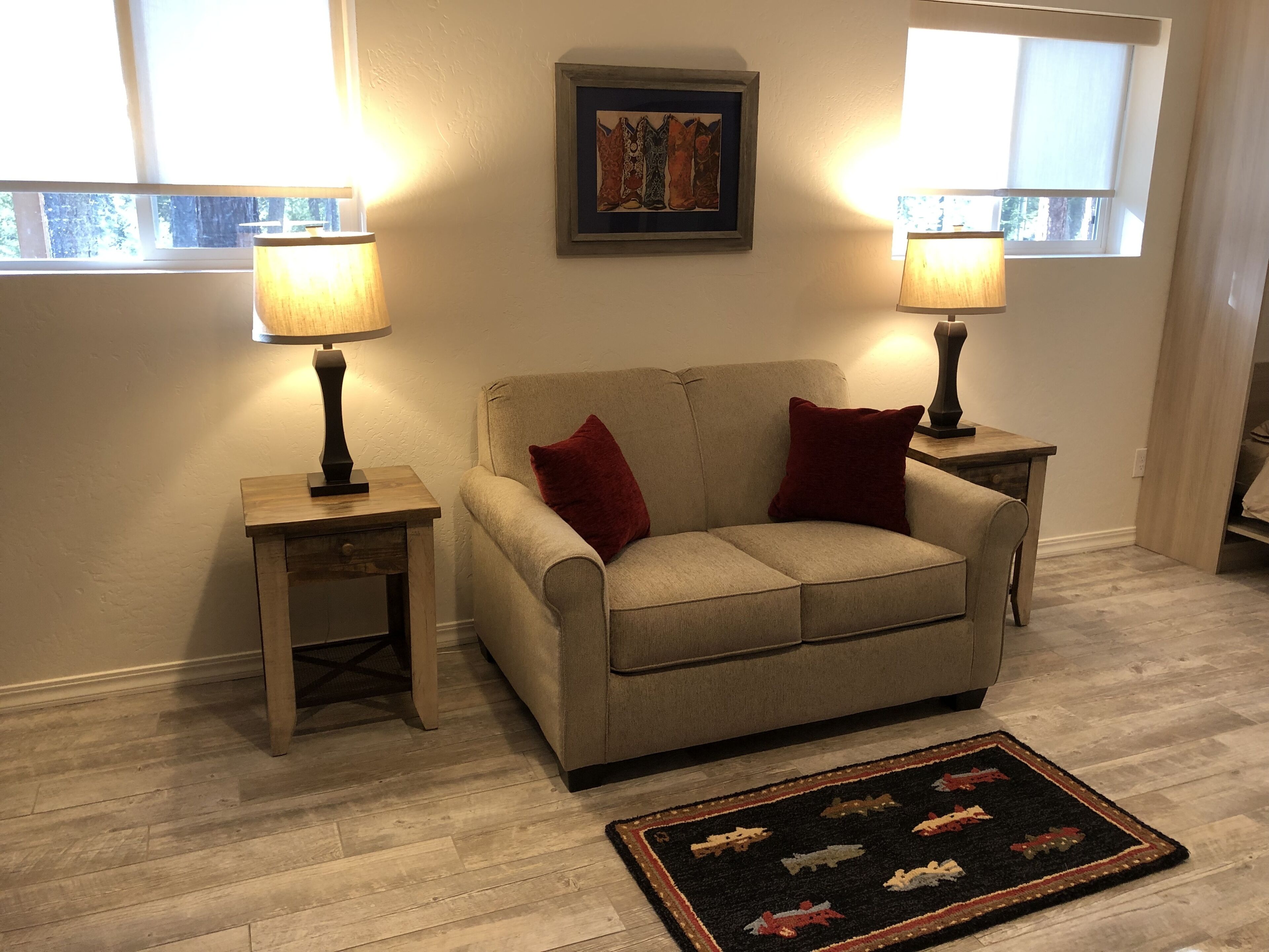 Walk out into the woods from this studio apartment located close to state lands.