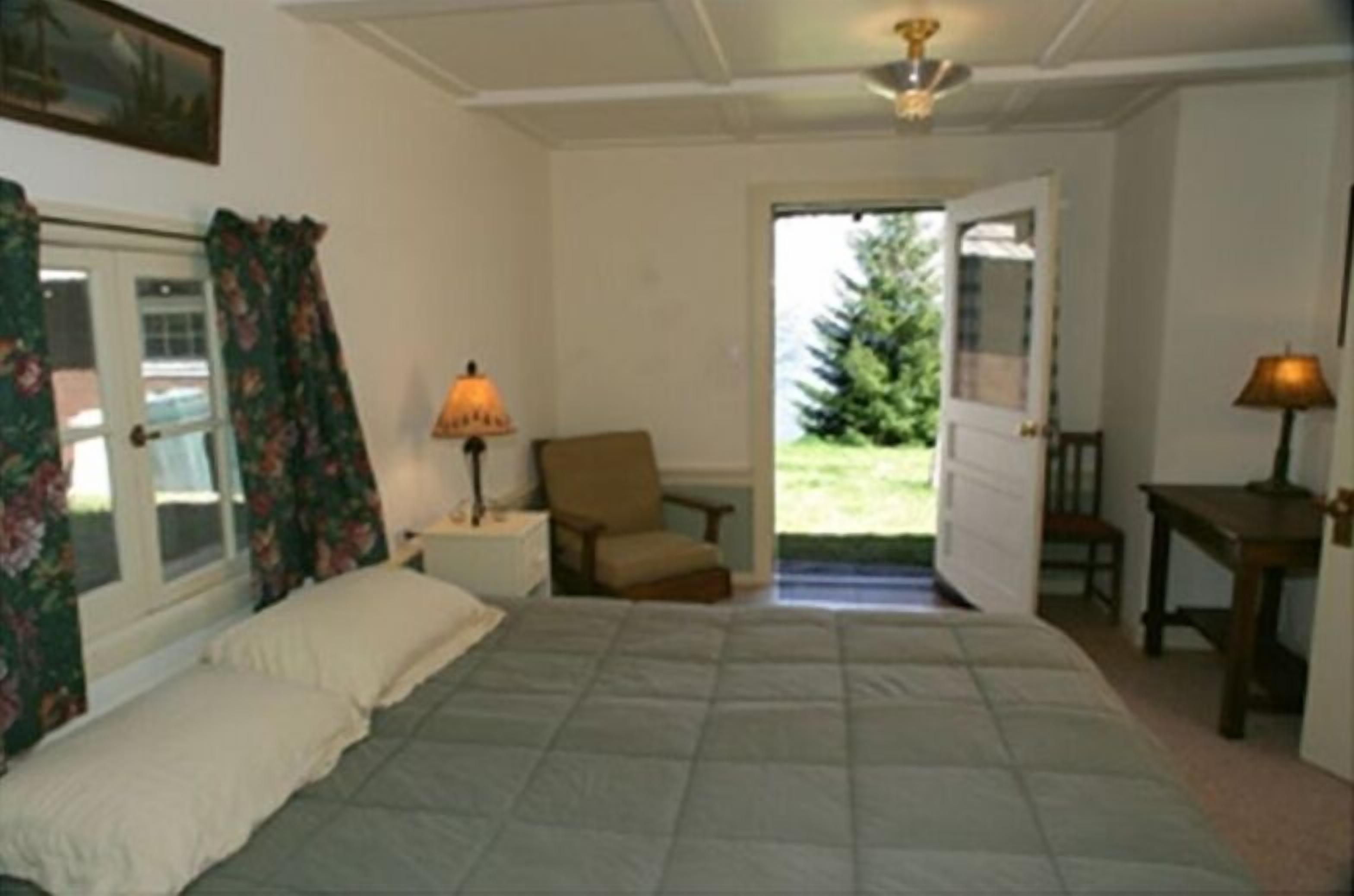 Beautiful view of the lake with patio and BBQ.