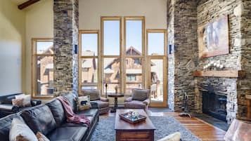 TV, fireplace, video games, DVD player