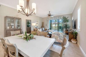 Smart TV, fireplace, DVD player, ping pong