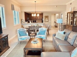Smart TV, fireplace, DVD player, ping pong