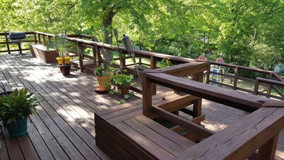 Central to all Hot Springs, 2 master suites, 2 story deck with Hot Tub