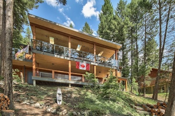 Lakeside view of house