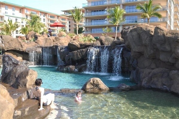 Outdoor pool, a heated pool