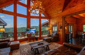 TV, fireplace, DVD player, books