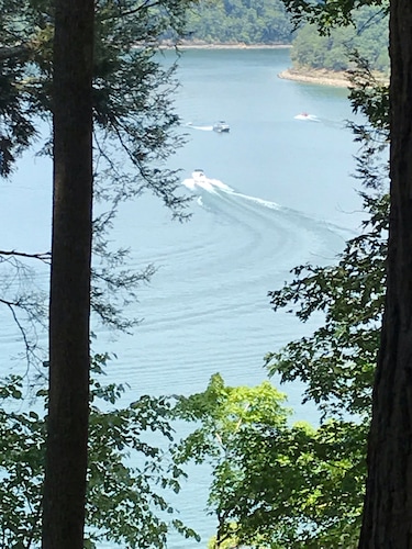 Lake Front Home with community boat ramp. Private, close to marinas and town.