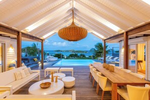 An infinity pool, a heated pool