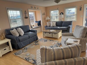 Smart TV, DVD player, books, video library