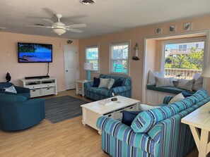 Smart TV, DVD player, books, video library - Delightful Oceanside Home Steps to Tranquil Beach: Soak up the Sun and Seabreeze (Nags Head)